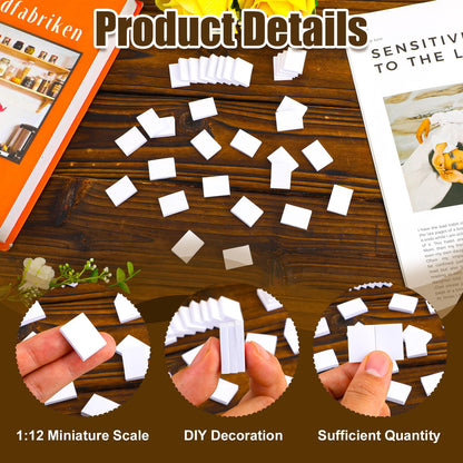 100pcs Blank Miniature Books, 1:12 Scale Mini Dollhouse Book Ornaments White Tiny Notebook Model Small Opening Book Toys for Dollhouse Bookshelf Decoration Pretend Play Supplies