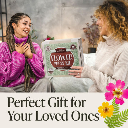 DIY Gift Kits Flower Press Kit - 20 Layers - 2 Sets of 10x10 Inch Wooden Panels - Easy Dried Flower Crafting and Preservation - Adult Beginner Gift Set
