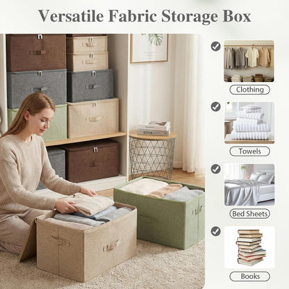 36 Closet ANMINY Storage Bins with Zipper Lids Qt Lidded Fabric Storage Boxes Baskets Cubes with Handles Collapsible