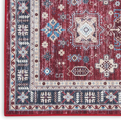 Nourison Fulton Tribal Red Area Rug, 2' x 3', Easy Cleaning, Non-Shedding, Bedroom, Living Room, Dining Room, Kitchen