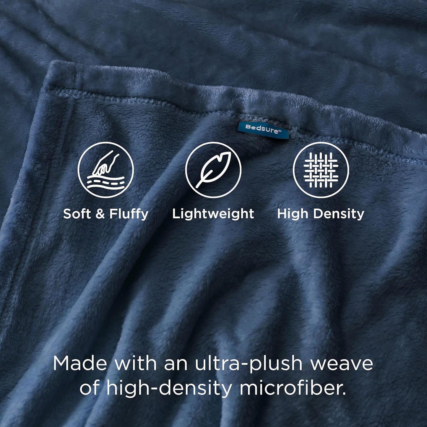 Bedsure GentleSoft Fleece Blanket - Twin Size Mineral Blue | 300GSM Lightweight Plush & Cozy 60x80 Inches