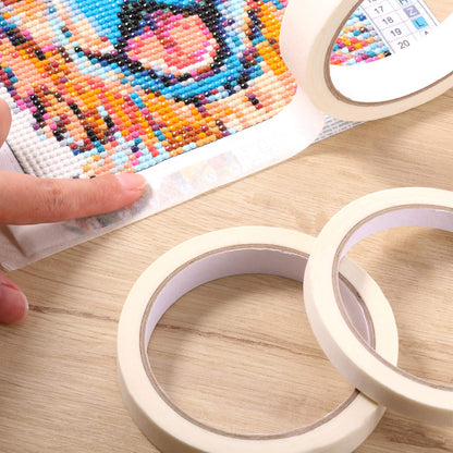 Outus 6 Rolls Diamond Painting Tape Anti-Dirty White Artists Self-Adhesive Art Easy Tear Protective DIY Tape Accessories for Adult 5d Diamond Painting Tool