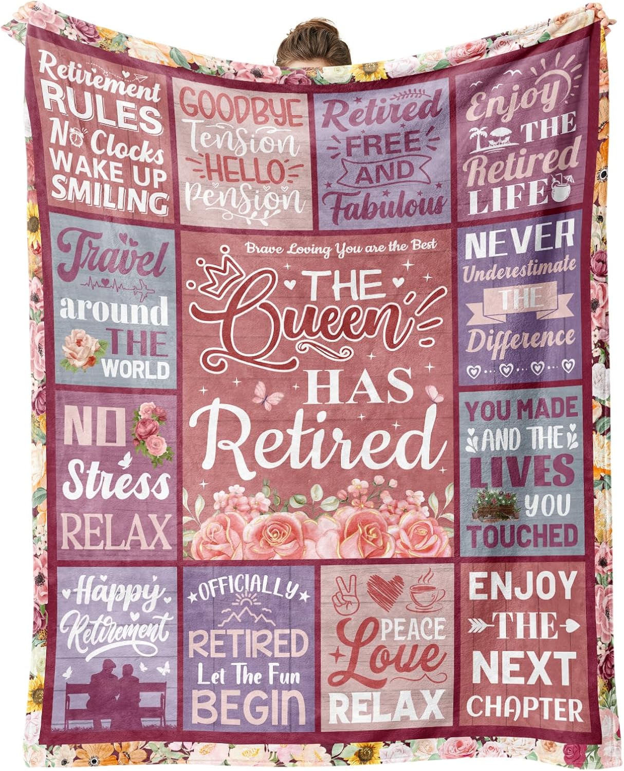2026, 80"x60" Retirement Gift for Woman, Retirement Gifts for Women Retired Blanket to My Mom Grandma, Farewell Merch