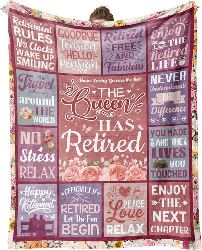 2026, 80"x60" Retirement Gift for Woman, Retirement Gifts for Women Retired Blanket to My Mom Grandma, Farewell Merch