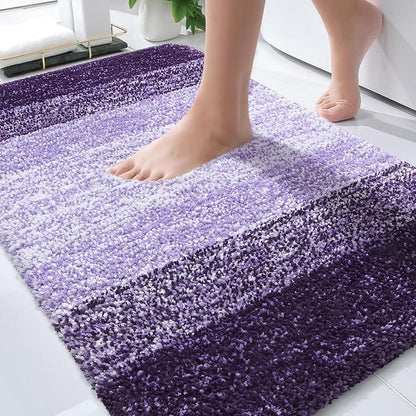 OLANLY Bathroom Rugs - Extra Soft Microfiber Mat 36x24 | Quick Dry, Machine Washable, Rubber Backing, Violet