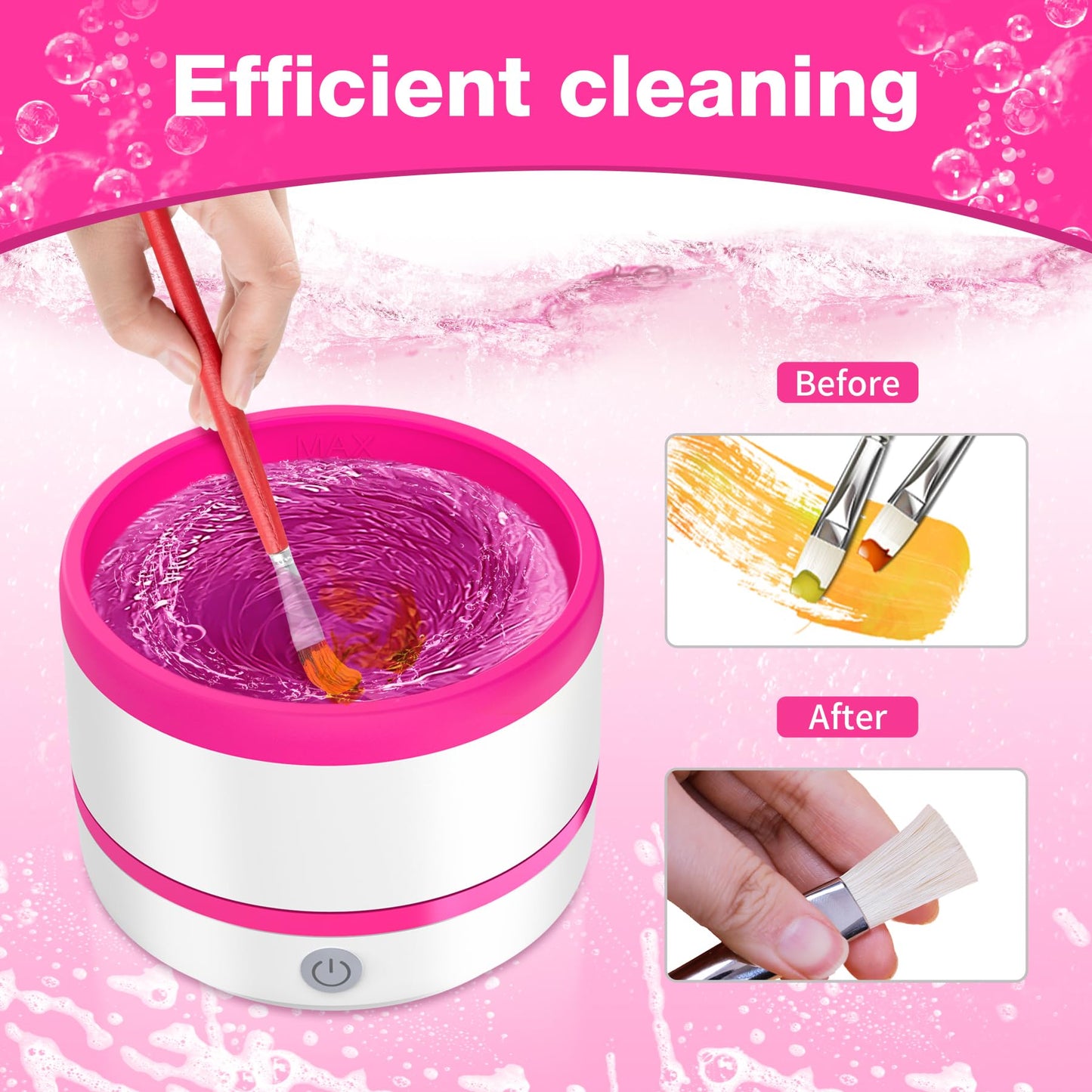 Electric Paint Brush Cleaner Rinse Cup, Paint Brush Cleaner, Brush Rinser for Painting, Artist Brush Cleaning Washer Rinser for Acrylic, Watercolor, Oil, Gouache Painting