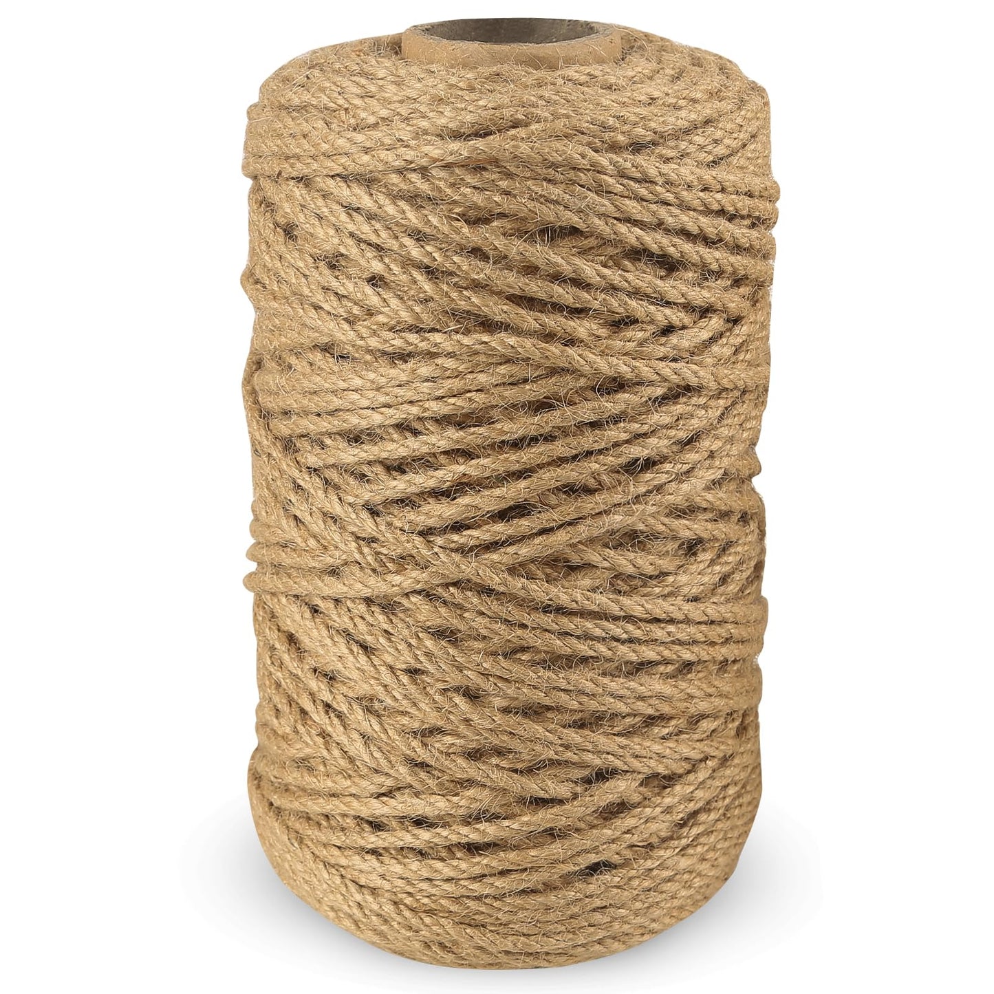 4mm Natural Jute Rope, 328Ft Heavy Duty Thick Jute Twine,Hemp Twine String for Artworks,Cat Scratching Post,DIY Crafting,Gardening,Bundling,Camping,Gift Wrapping,Home Decoration (4MMx328Ft/100M)