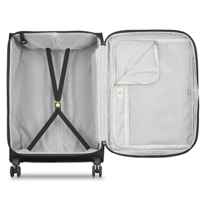 DELSEY PARIS Cruise 3.0 Softside Expandable Luggage with Spinner Wheels, Black, Checked-Large 28 Inch