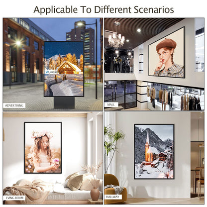 Podronale 24x36 Snap Frame Black Poster Frames Set of 2 Front-loading Frame Metal Click Frame,Coating Aluminum Profile with High Definition Plexiglass