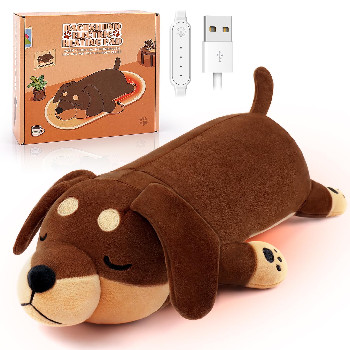 Electric Heating Pad for Period Cramps, Cuddly Soft 14" Capybara Plush with a Hot Soft Belly USB Powered, Menstrual Heating Pad Neck Shoulder Pain Relief, Gift for Women Daughter Wife