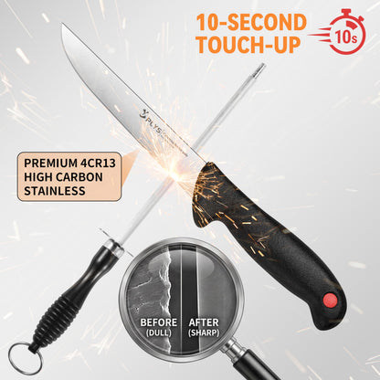Plys From Prep to Plate: The 7-Piece Butcher Knife Set for Complete Meat & BBQ Mastery Featuring 10" Butcher, 6" Boning/Skinning/Fillet, and 8"/10" Slicing Knives in 4Cr13Mov Steel.