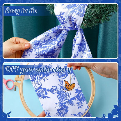 VitalCozy Floral Wreath Sash - Elegant Satin Ribbon for Embroidery Monogram | Indoor/Outdoor Decor