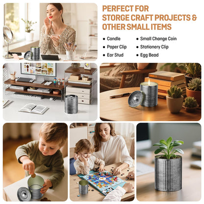 6 Pack (10oz Capacity Of Each) DIY Simple Empty Candle Tin Jar Making Kit | Village Style Durable And Drop Resistant | Family Handmade Candle Tins Can With Lids Gift For Family Parent Child Handicraft