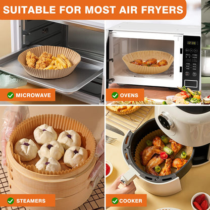 400 Pcs Air Fryer Paper Liners, 8" Square Air Fryer Liners Disposable, Heavy-Duty Parchment Paper for 5-8 qt Airfryer Basket, Non-Stick & Grease-Proof Baking Liner for Oven Pan