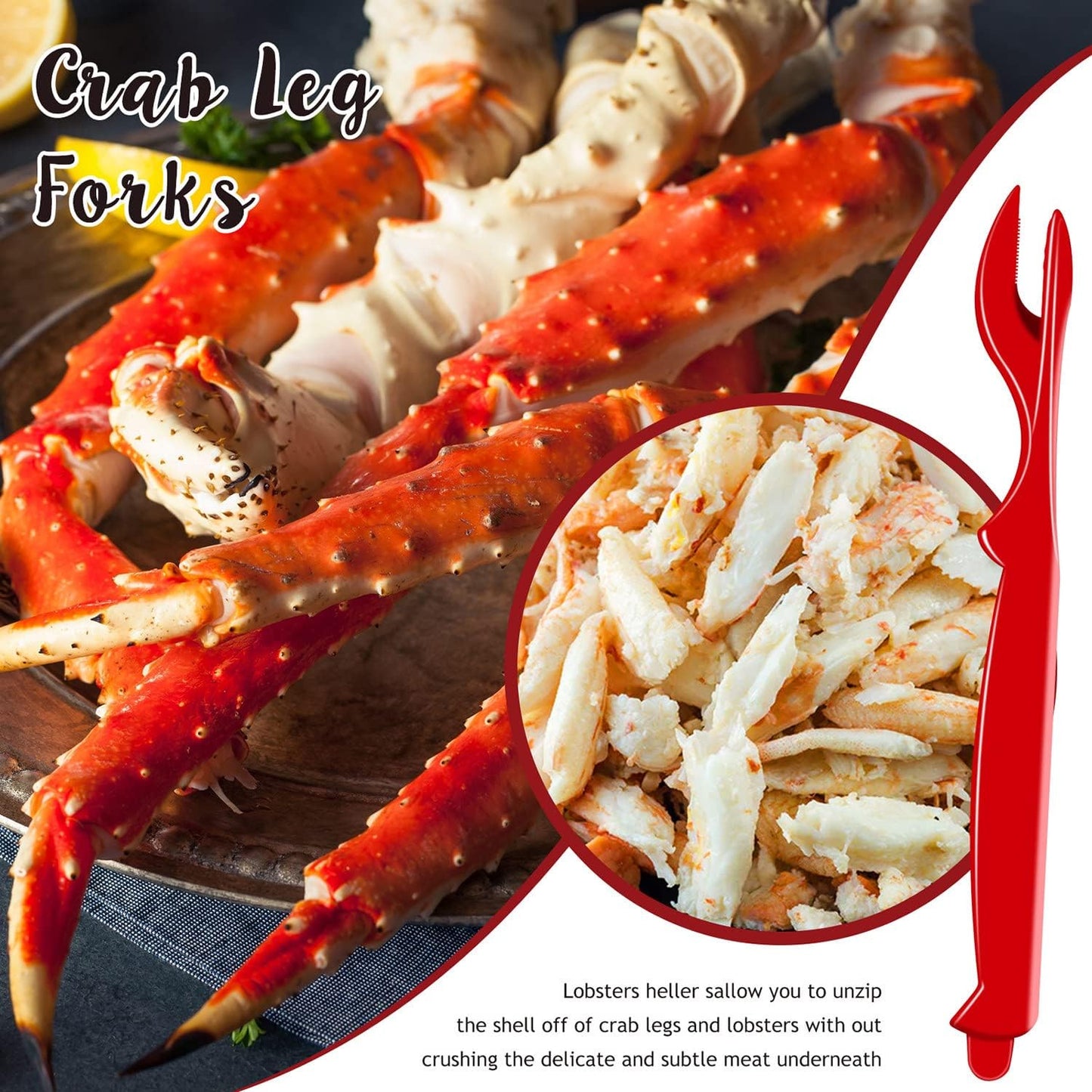 20Pcs Set Crab Legs Crackers - Crackers Picks Tools for Lobster, Crab, Crawfish, Prawns, Shrimp, Easy Opener Shellfish