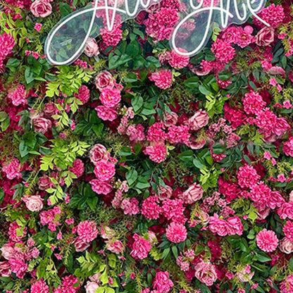 YHdtUO Handmade Rose Red Hydrangea with Green Leaves Cloth Flower Wall Large Artificial Flower Wall Backdrop Panels, Rose Wedding Backdrop 3D Floral Wall Fabric Flower,One Color-3 * 3m/10 * 10FT