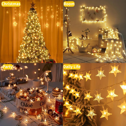 17 50 Star String Lights Twinkle Lights Battery Operated, ft LEDs Classroom Decor Fairy Lights, String Lights Battery