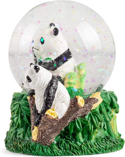 Elanze Designs Bamboo Forest Panda Bear, Black and White Leaves Trees Foliage, 3 x 3 Miniature Sturdy Resin Stone 45MM