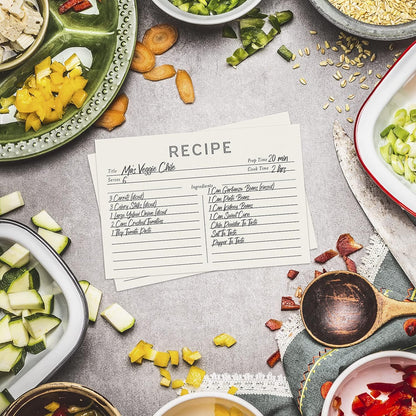 Jot & Mark Recipe Cards 5x7 Inches, Blank Double-Sided, 50 Count (Modern Minimal)