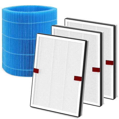 Harebery DH3i Replacement Filters Compatible with Blueair 2-in-1 Purify + Humidify | 3 Particle Filters + 1 Wick Filter