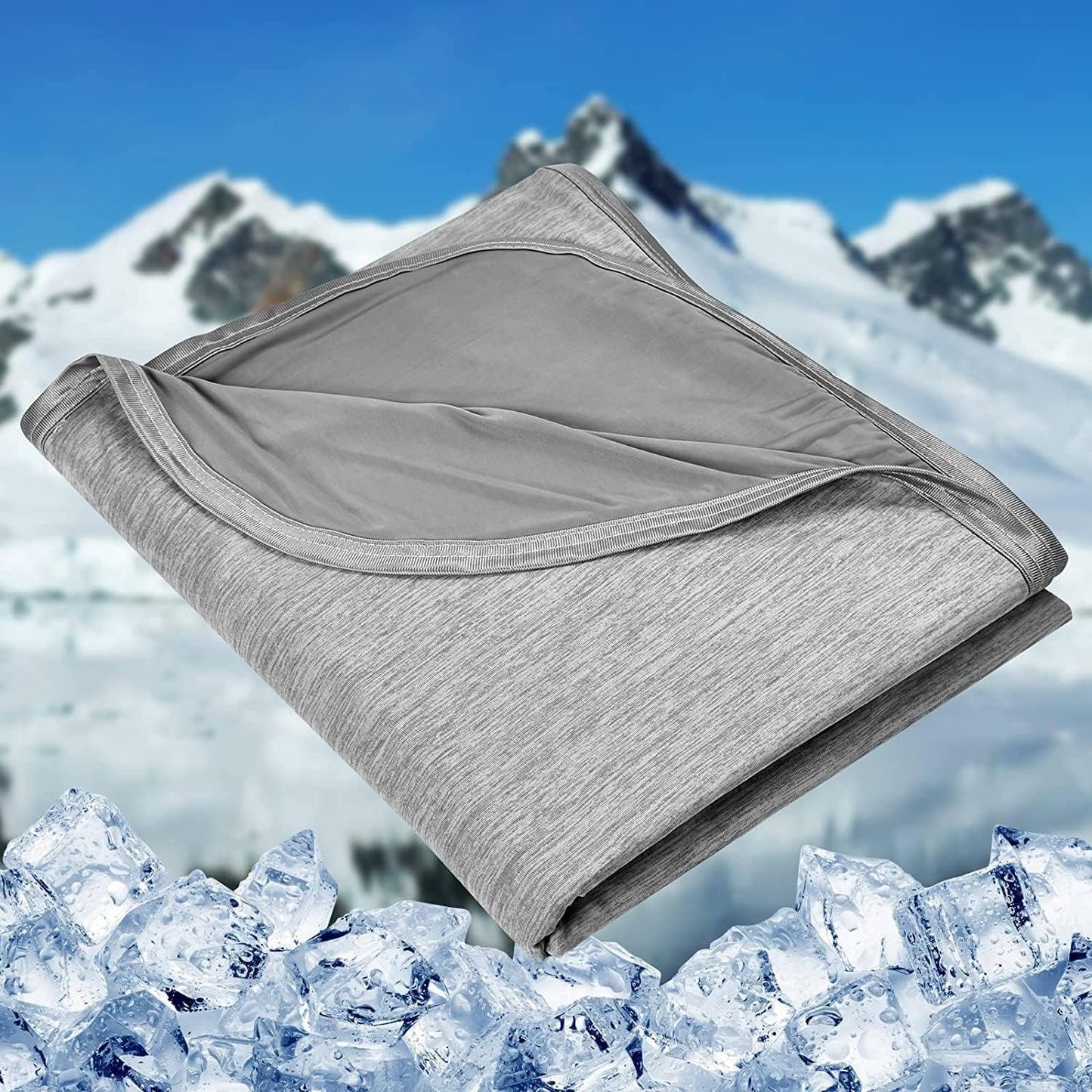 HOMFINE Cooling Blankets for Hot Sleepers, Lightweight Breathable Double Side Blanket for Bed, Grey