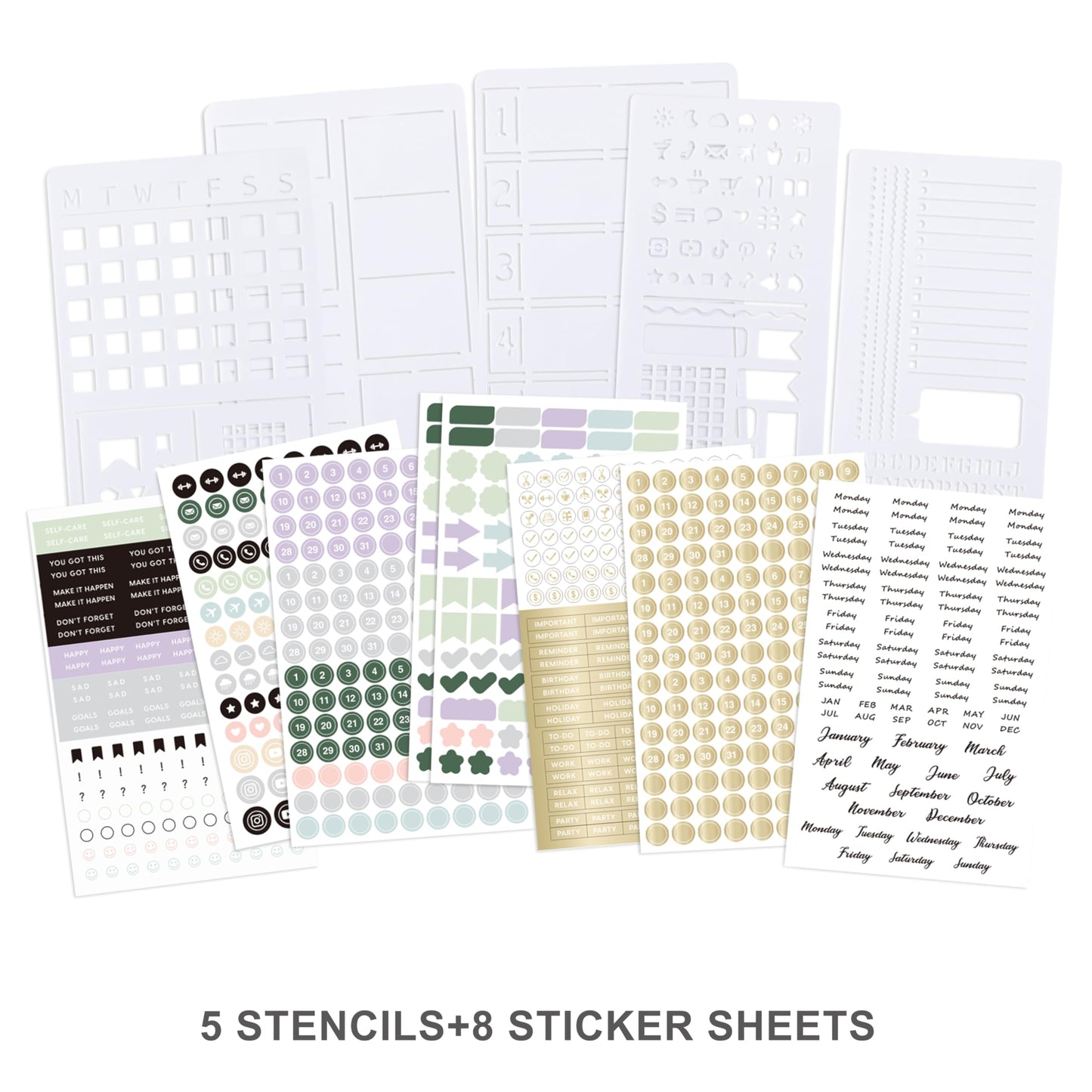 &And Per Se Dotted Journal Kit – Journaling set with Dotted Notebook, Stencils, Stickers, Washi Tapes & Colored Pens for Beginners (Pink)