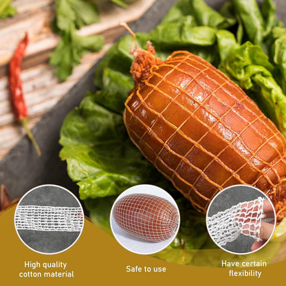 5m Meat Netting Roll, Size 18 Elastic Turkey Ham Press Mold for Cooking, Poultry Ham Netting