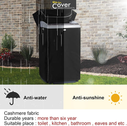 Portable Washing Machine Cover, Waterproof Top Load Washer Dryer Cover (20" x 20" x 34", Black)