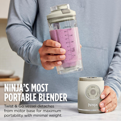 Ninja Blast Max, Portable & Personal Blender + Twist & Go, Smoothie, Blend, Ice Crush, 3 Programs, Cordless, 22 oz removable Vessel, Dishwasher Safe, Leakproof, Grey, BC251GY