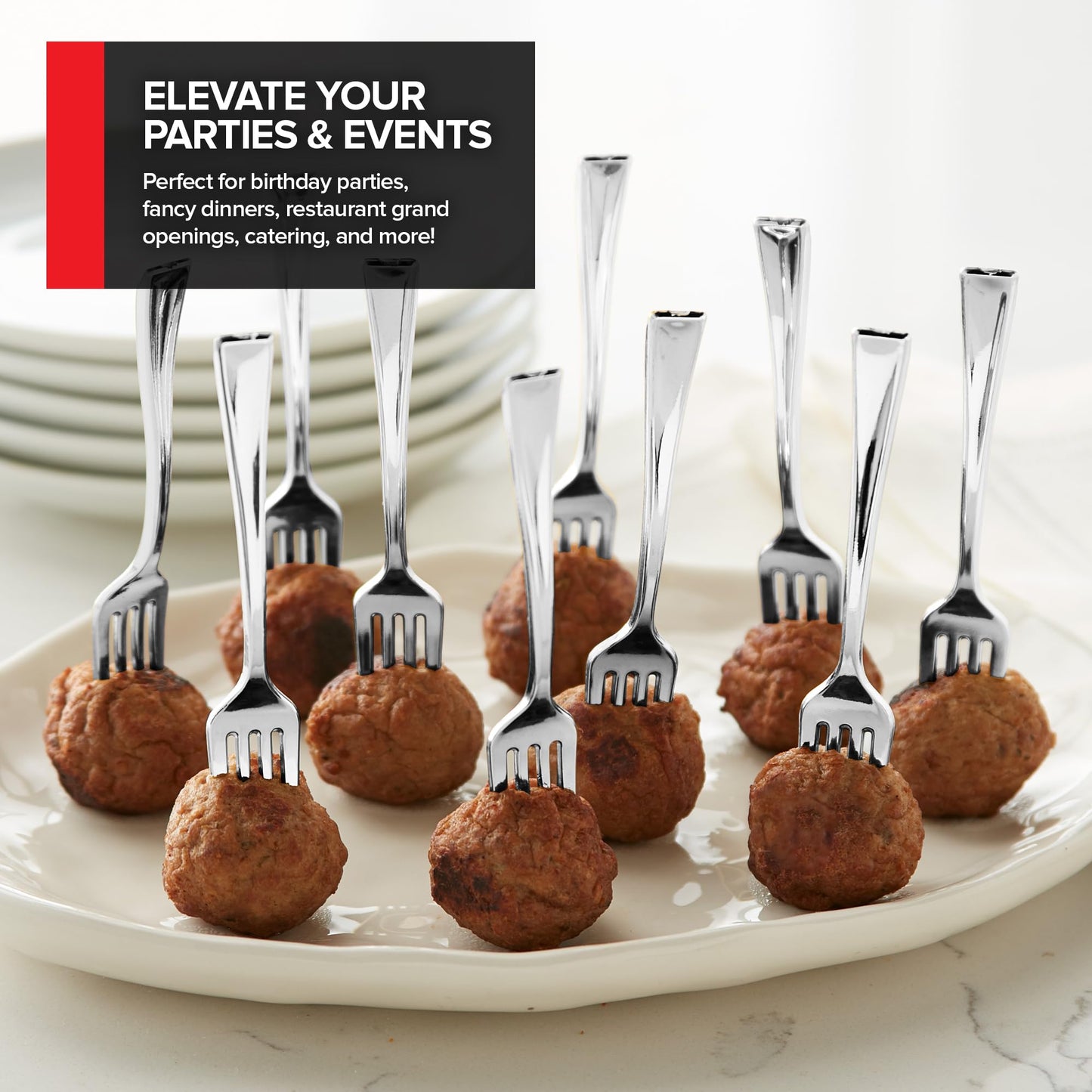 160 Pack Silver Plastic Mini Spoons and Forks (4 Inch) – 80 Disposable Tasting Spoons & 80 Appetizer Forks, Mini Utensils for Desserts, Food Samples, Appetizers & Charcuterie Boards