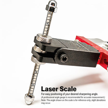 T-03 Aluminum Precision Fixed-Angle Knife Sharpener Tool Professional Knife Sharpening System | 304 Stainless Steel Knurled Nut for Angle Adjustment, 360° Flip, Laser‑Etched Angle Scale, Dual Clamps