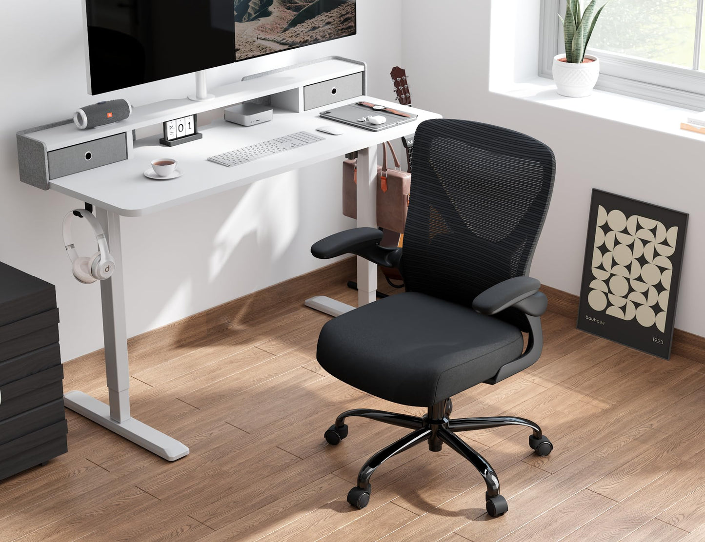 Ergalithic Ergonomic Office Chair - X-Shaped Computer Desk Chair Comfy, Gaming Chair, Office Chair with Lumbar Support, Mesh Office Chairs, Desk Chair for Long Hours(Black Gold)