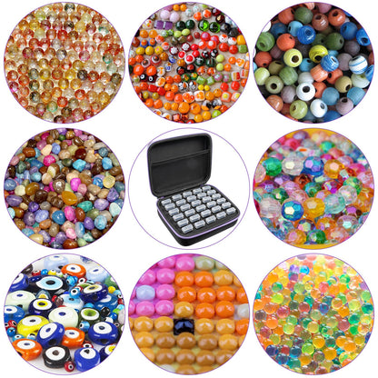 MoeeBtee Diamond Painting Storage Containers, 30 Slots Diamond Painting Accessories and Tools, Diamond Painting Organizer, Diamond Art Storage Case Jewelry Beads Storage Case - Purple