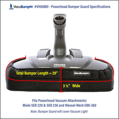 Powerhead Bumper Guard for Canister & Central Vacuums - Fits Miele SEB 228 & SEB 236, Wessel-Werk EBK 360