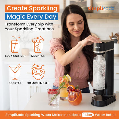 CO2 Simpli Soda BL Sparkling Water Maker, Premium Soda Streaming Machine, Carbonated Water Machine and Soda Maker