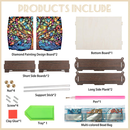 Tontut Diamond Painting kit Storage Box, Tree DIY Multifunctional Handmade Storage Box for Home Holiday Gifts