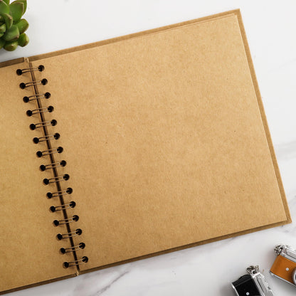 MEMOTOR Scrapbook 10 x 10 Inch DIY Photo Album, Memory Book for Parents and Kids, Hardcover Kraft Paper Brown 20 Sheets/ 40 Pages