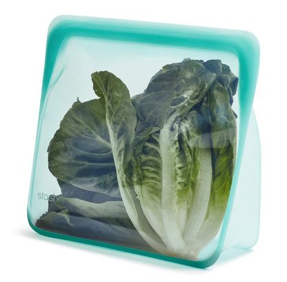 Stasher Premium Silicone Reusable Food Storage Stand-Up Mid Bag, Clear, Microwave, Sous Vide, Dishwasher, Oven and Freezer Safe, BPA Free, Leak-free, Eco-friendly, 56 Oz