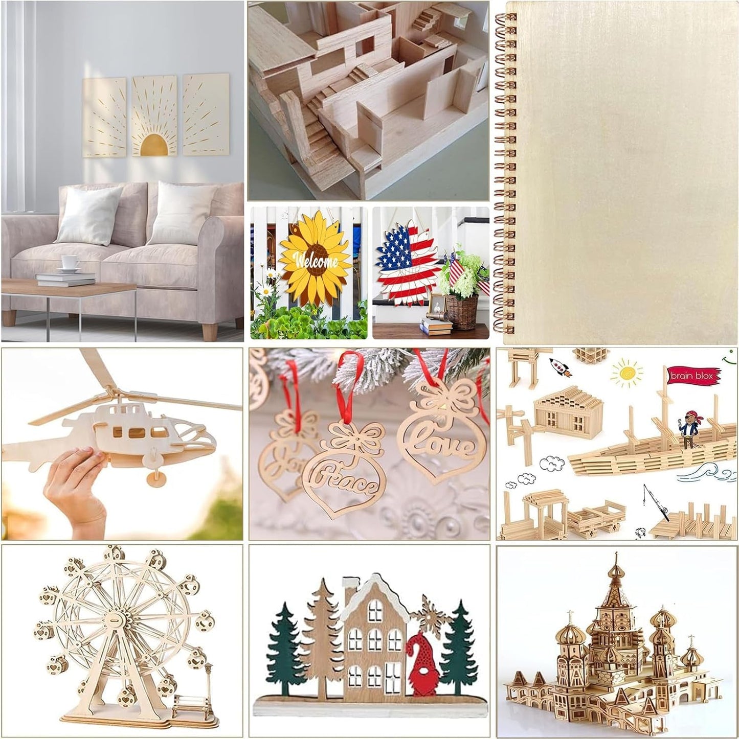 5 Pack 12"x18"x1/16 Basswood Sheets for Crafts- Thin Plywood Sheets - Balsa Wood Sheets -Unfinished Wood Boards for Painting,Laser Cutting,Engraving, Burning and CNC Cutting