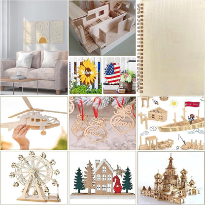 5 Pack 12"x18"x1/16 Basswood Sheets for Crafts- Thin Plywood Sheets - Balsa Wood Sheets -Unfinished Wood Boards for Painting,Laser Cutting,Engraving, Burning and CNC Cutting