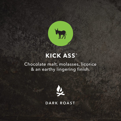 Kicking Horse Coffee Kick Ass, Dark Roast, Ground, Certified Organic, Fairtrade, Kosher, Black, 284 g, Pack of 6