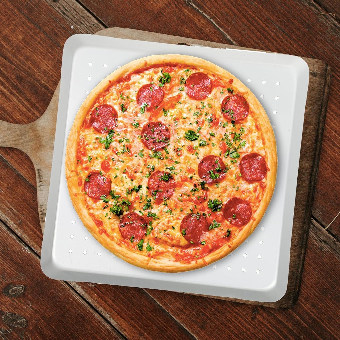Luxshiny Mini Pizza Pan, 9 Inch Pizza Bakeware with Holes for Home Baking