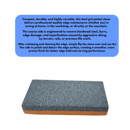 Swix Dual Sided Pocket Stone T0240 for Ski & Snowboard Edge Sharpening, Dual Grit Diamond Ski Tuning Tool, Portable Swix Stone for Deburring, Polishing & Edge Maintenance