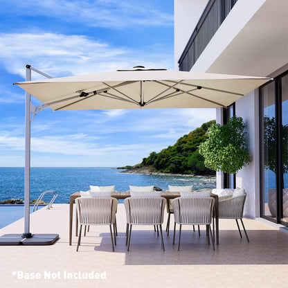COSIEST 10'x10' Patio Umbrella Cantilever Outdoor Rectangular Offset Umbrella with 360°Rotation, Double Top Heavy Duty Windproof Aluminum Frame for Pool Garden Deck Backyard