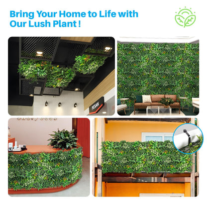 Patio Artificial Grass Wall Panels 20" x 20" (7Set-21Pc) Greenery Backdrop Faux Green Wall Flower Decor Fake Boxwood Panel for Interior Wedding Party Photo Background Outdoor Garden Fence