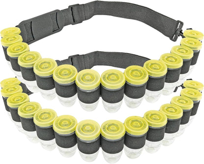 Fairly Odd Novelties Shot Glass Ammo Belt with 28 Bullet-Shaped Shot Glasses, Adjustable Nylon for Parties