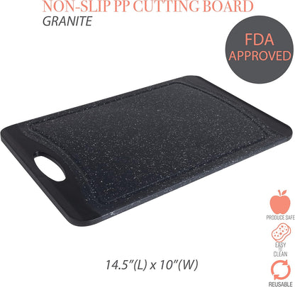 Kitchen Details Large Granite Look Cutting Board, Black