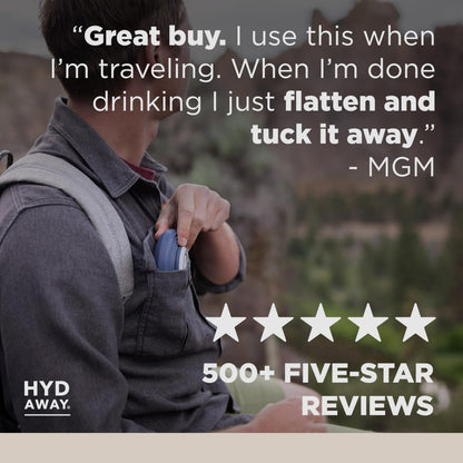 HYDAWAY 17oz Travel Collapsible Water Bottle - BPA-Free, Leakproof, Lightweight, Reusable - Perfect for Travel, Hiking, and Everyday Hydration