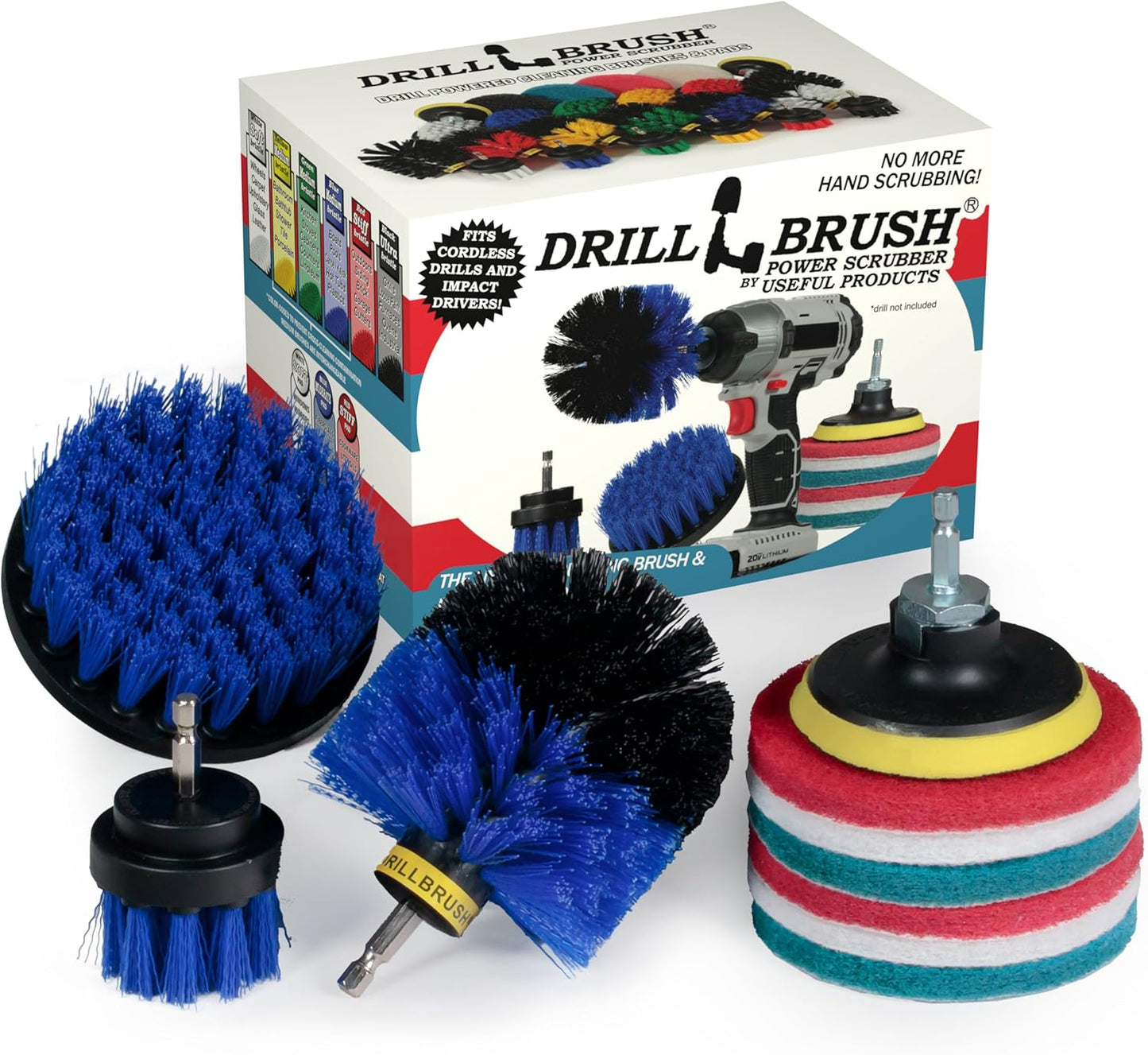 Drillbrush Cleaning Supplies - - Brush Drill Attachment Kit - Drill Brush Pads - Hot Tub Cleaner Brush - Pool Cleaner
