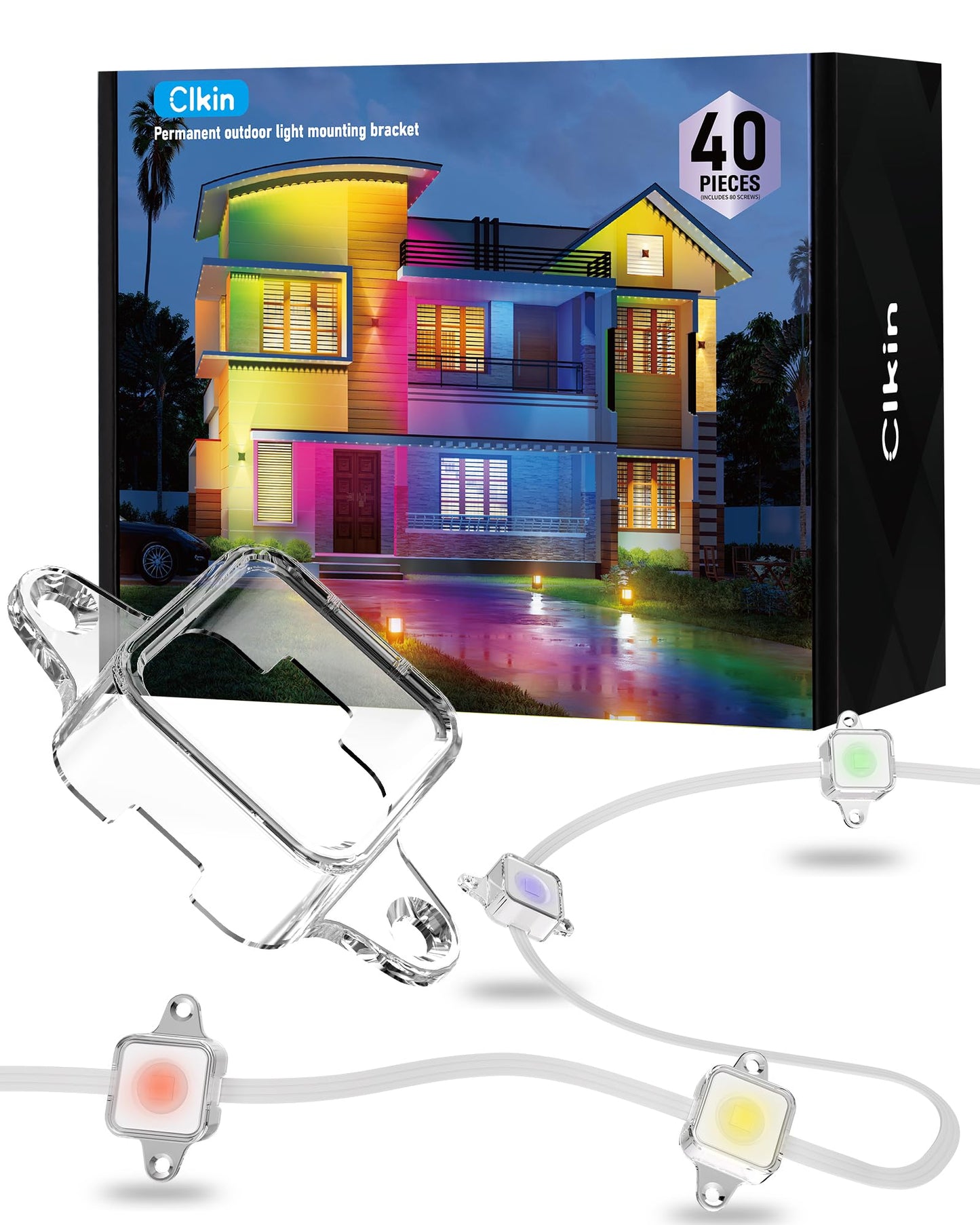 Light Clips for Govee Outdoor Lights (Model H705 ABCDEF) It is an Ideal Solution to Replace 3M Adhesive Tape. Easy to Install, it Comes with 40 Brackets and 80 Screws